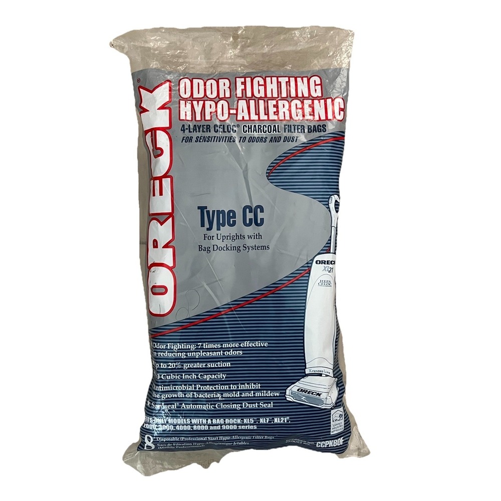 Oreck Type CC Odor Fighting Hypo-Allergenic 4-Layer Celoc‎ Charcoal Bags CCPK8OF